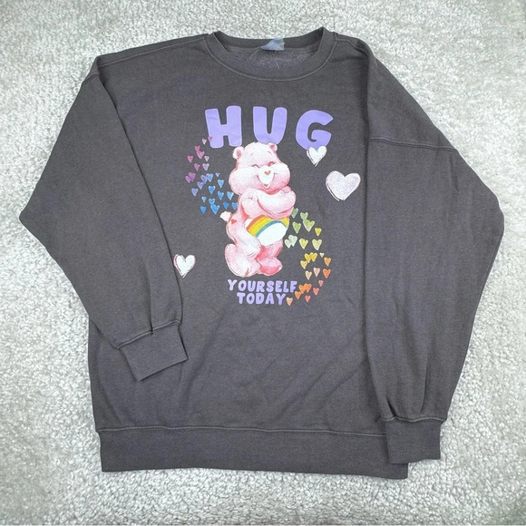 CARE BEARS Cheer Bear Hug Yourself Today Sweatshirt Cotton Poly. Small oversized - Picture 3 of 14